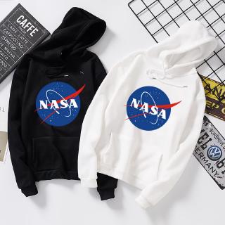 ลำลองผู้ชายเสื้อกันหนาวหมวก NASA ลายดาวเคราะห์เสื้อผู้หญิงและผู้ชายข้นหลวมคู่สวมท็อปส์กีฬา