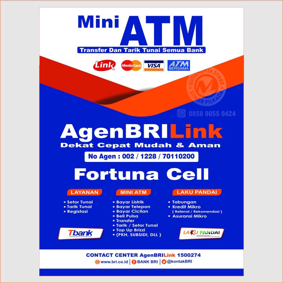 BRILINK MINI ATM 2 UK VINYL STICKER. 100X85CM
