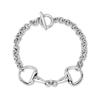 MachuSilver กำไลข้อมือเงินแท้ 925 Sterling Silver อุปกรณ์ขี่ม้า (Horse bit) พร้อมถุงกำมะหยี่