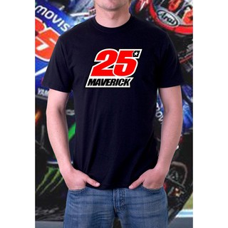 เสื้อยืดผู้ เสื้อยืดลําลอง แขนสั้น พิมพ์ลาย Maverick Vinales Gun Yamaha Motogp Rider เหมาะกับของขวัญ สําหรับผู้ชาย S-5XL