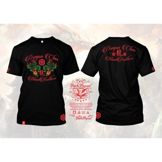 คอตต้อนคอกลมเสื้อยืด ลายกราฟิก Dragon Clan Blood UFC MMA พรีเมี่ยม 100%S-5XL