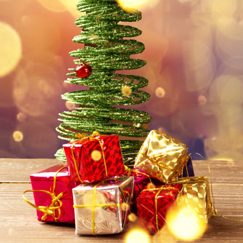12/24 ชิ้นคริสต์มาสมินิเลเซอร์โฟมกล่องของขวัญสําหรับแขวนประดับจี้ต้นคริสต์มาส