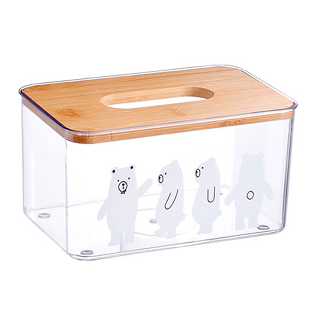 Tissue Paper Case Transparent Wood Tissue Dispenser Holder MChA ...