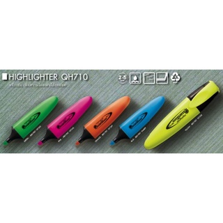 ปากกาเน้นข้อความ Quantum QH-710 หัวตัด Marker มาร์คเกอร์ Highlight ไฮไลท์ ควอนตั้มคิวเอช 710