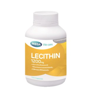 Mega Lecithin 1200มก 100เม็ด (1ขวด) สกัดจากถั่วเหลืองธรรมชาติ