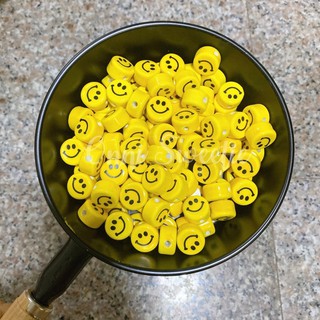 พร้อมส่ง! ลูกปัดหน้ายิ้ม ลูกปัดหน้าบึ้ง Smiley sadly ลูกปัดเซรามิก