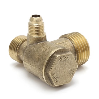 Male Thread 3 Way Metal Air Compressor Check Valve Gold Tone