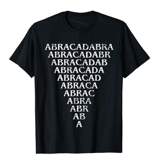 เสื้อยืดผ้าฝ้ายพิมพ์ลาย เสื้อยืด ผ้าฝ้าย พิมพ์ลายการ์ตูน Abracadabra ทรงสามเหลี่ยม สําหรับผู้ชาย