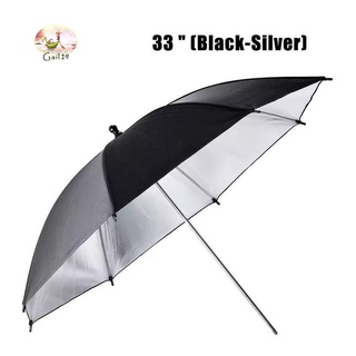 ร่มสะท้อนสำหรับไฟสตูดิโอ/ร่มกระจายแสง ขนาด 33 นิ้ว (สีดำ-เงิน) Photography Reflector Umbrella Studio Reflector 33"/ 85cm