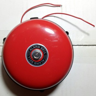 กระดิ่งไฟฟ้า Alarm Bell แดง 4 นิ้ว 220V กริ่งเตือนไฟไหม้ สัญญาณเตือนภัย สำหรับไฟบ้าน