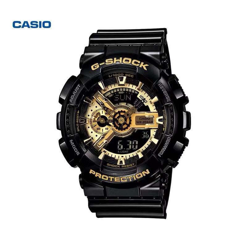 Casio G-SHOCK นาฬิกาข้อมือสุภาพบุรุษ สายเรซิ่น รุ่น GA-110GB-1A - Black/Gold