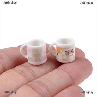 [Jettingbuy] แก้วกาแฟจิ๋ว 1/12 สําหรับตกแต่งบ้านตุ๊กตา 2 ชิ้น