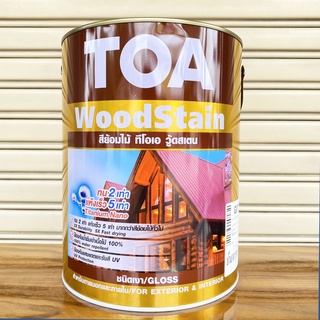 สีย้อมไม้ ทีโอเอ วู้ดสเตน TOA wood Stain สีเบอร์ ชนิดเงา (มีหลายเฉดสีให้เลือก) ขนาด 3.785 ลิตร (แกลลอน)