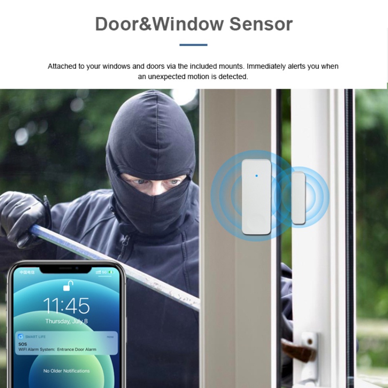 Tuya Smart WIFI Alarm Wireless Home 3 Security Modes PIR Remote