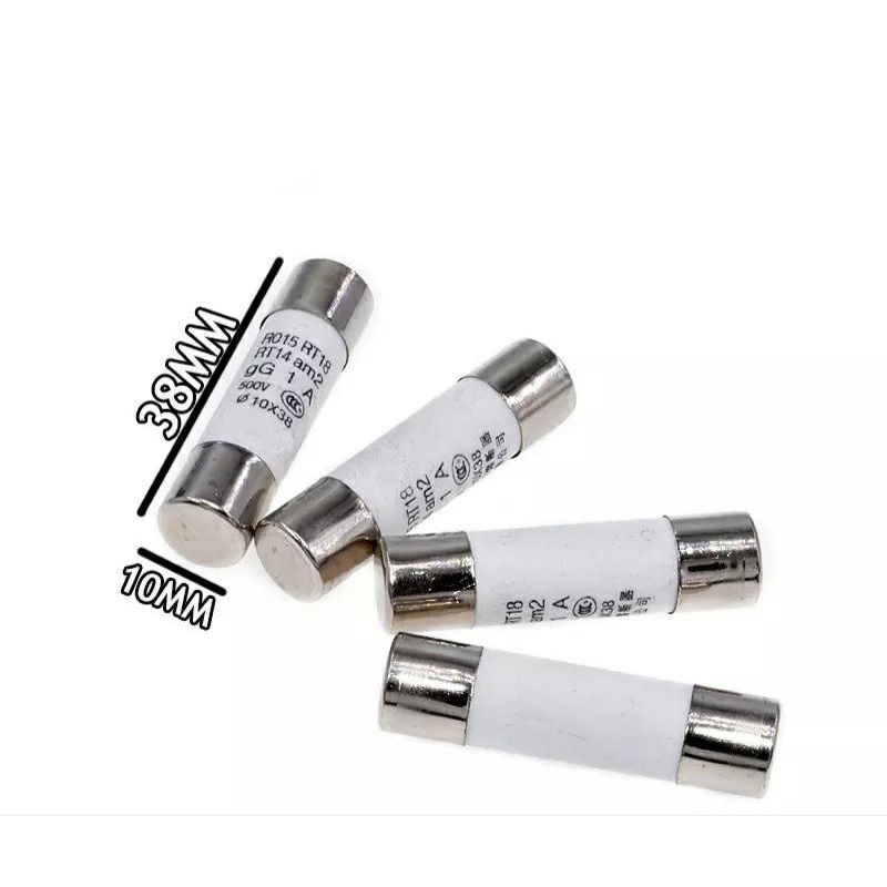 ฟิวส์เซรามิก 10x38 มม. 10x38 มม. 500V 1A 2A 3A 4A 5A 6A 8A 10A 16A 20A 25A 32A RO15 RT19 RT14 RT18 5 ชิ้น