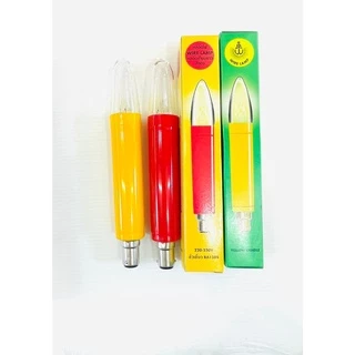 หลอดเทียนยาว/สั้น 15W ขั้วเขี้ยว B15 สีแดง/ สีเหลือง (แสงสีวอร์ม) คละยี่ห้อ