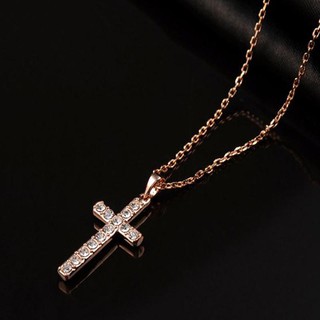 ﻿ROXI สร้อยคอ สวยงามด้วยจี้ 18K Rose gold plated ไม้กางเขนประดับด้วยคริสตัล รุ่น: GE2030473225b