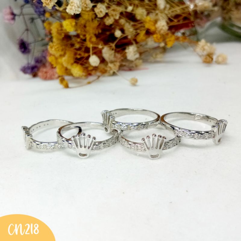 CN218 - R0lex แหวน กล่องเงินแท้ 925 Lapis Mas สีขาว / ขนาด 10,12,14,15