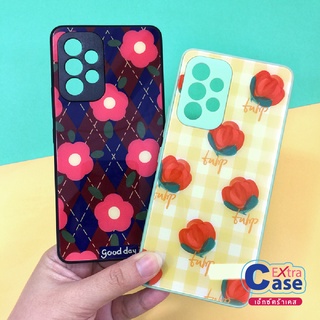 REALME C11(2021) C35  เคสมือถือกระจกพิมพ์ลายดอกไม้ กันเลนส์กล้อง