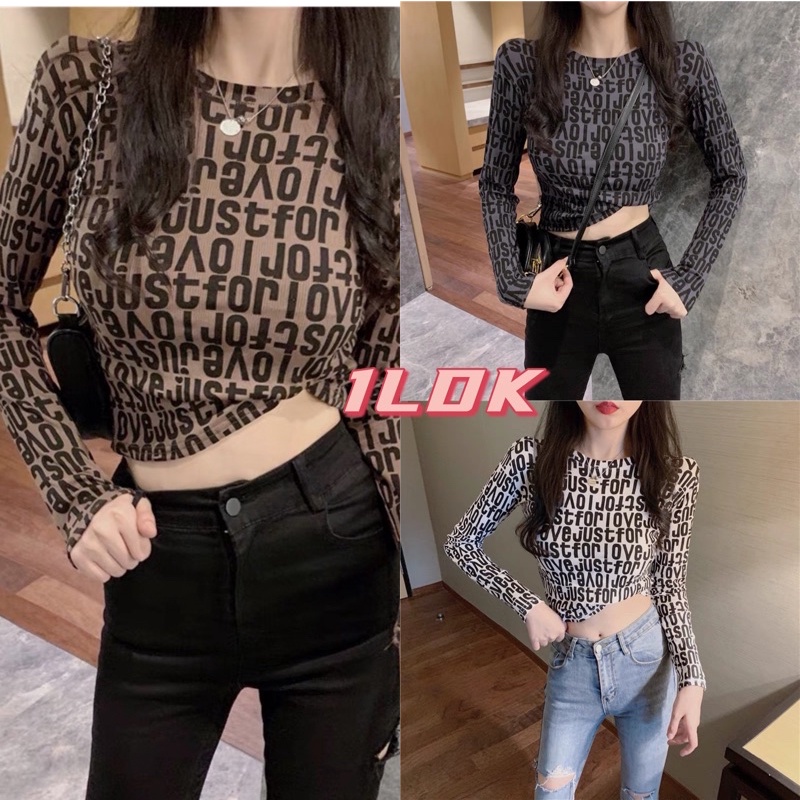 1LDK พร้อมส่ง เสื้อยืดคอกลมแขนยาวรัดรูป เนื้อผ้าใส่สบายสายฝอสุดๆ(647)