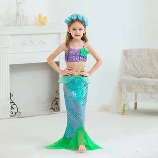 ❤️COCO❤️ชุดเจ้าหญิงAriel ชุดราตรีเด็ก ชุดเด็กผู้หญิง ชุดกระโปรงเงือกน้อยแสนสวย แฟชั่น รุ่น D75