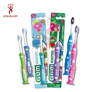 GUM Kids Monsterz Toothbrush #901 #902 แปรงสีฟันสำหรับเด็กอายุ 2+ และ 5+ (1 ด้าม คละสี)