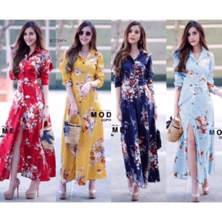 GN8513 **รบกวนสอบถามก่อนสั่งซื้อจ้า**  MaxiDress แม็กซี่เดรสเชิ้ตยาว