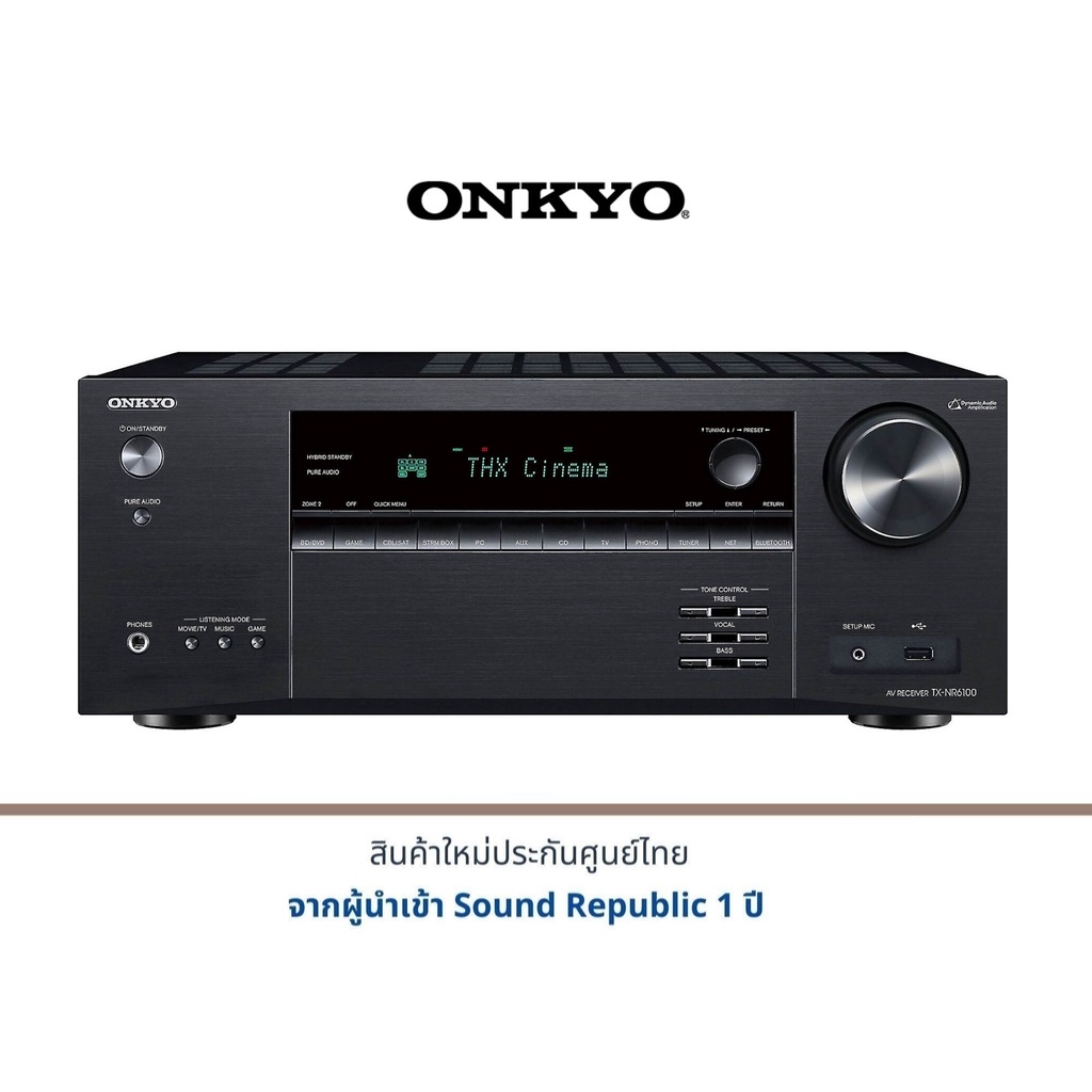 ONKYO TX-NR6100 7.2-Channel THX Certified AV Receiver.