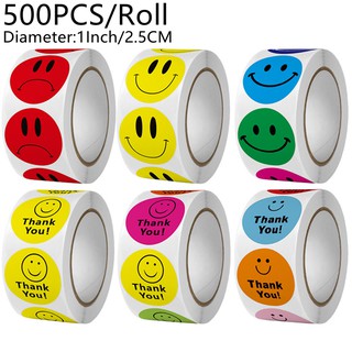 เครื่องเขียนสติ๊กเกอร์ลาย Happy Smile Face สีเหลืองสําหรับติดตกแต่งหน้ายิ้ม