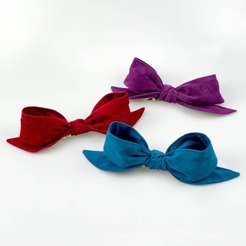 📮พร้อมส่ง🇹🇭 กิ๊บโบว์ตั้งผ้าสักหลาดดัดได้แบรนด์Hiso🎊 - รูปที่ 2