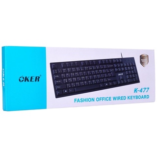 คีบอด คีย์บอร์ด คีย์บอร์ดคอมพิวเตอร์ OKER K-477 FASHION OFFICE WIRED KEYBOARD USB .