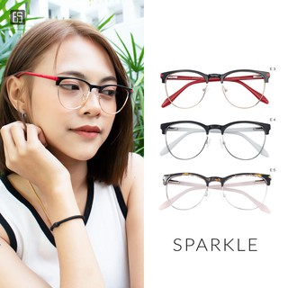 แว่นแฟชั่น  แว่นสายตา สวย เซ็กซี *แจ้งค่าสายตาได้* กรอบรุ่น SPARKLE เบรนด์ Eye &amp; Style