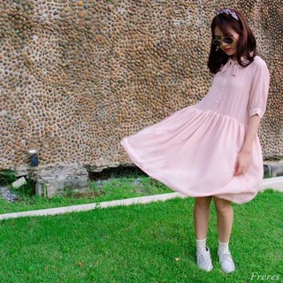 Tie front chiffon dress