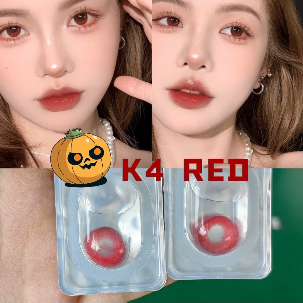【Halloween Limited】UYAAI x FRESHLADY คอนแทคเลนส์ บิ๊กอาย สีแดง K4 14.5 มม. 2 ชิ้น