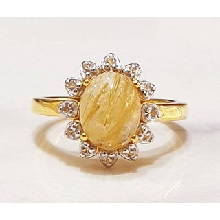 Top1Jewelry แหวนเงินแท้925 ไหมทองแท้(Gold Rutile)