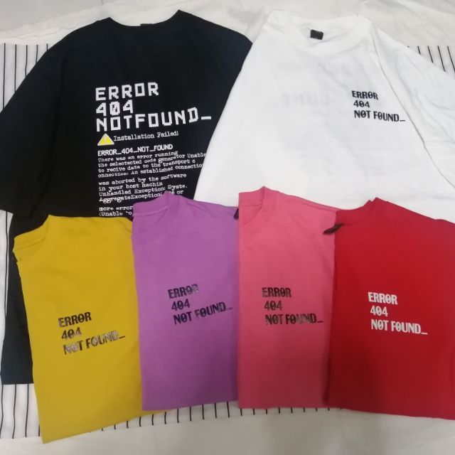 เสื้อยืด​โอเวอร์​ไซส์​ ส​กรีน​ลาย​Error​404