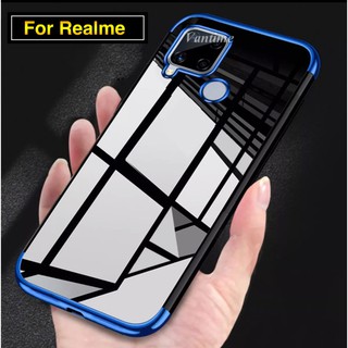 Case Realme C12 เคสเรียวมี เคสนิ่ม ขอบสีหลังใส เคสกันกระแทก สวยและบาง TPU CASE เคสซีลีโคน realme c12 สินค้าใหม่ จากไทย