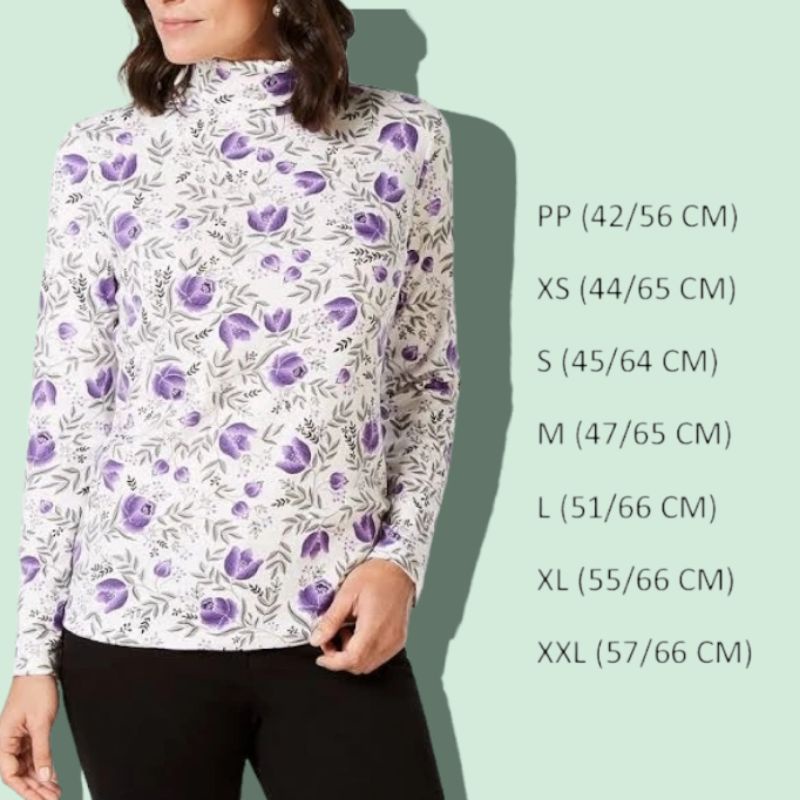 เสื้อคอเต่าลายดอก Karen scott