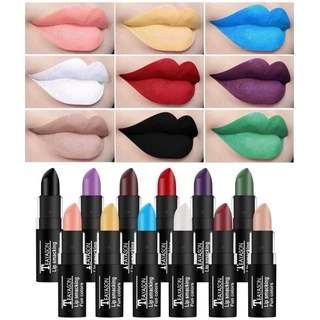 ลิปสติก สีแมท เนื้อเนียล ฮาโลวีน ลิปดำ ขาว ม่วง เขียว Matte Lipstick Black White Purple Green Red Halloween Make up