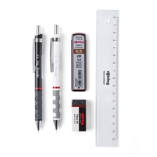 [ชุดเซ็ท] Rotring ดินสอกดเขียนแบบ รอตติ้ง ฟรี ไส้ดินสอ x1 ยางลบ x1 ไม้บรรทัด x1 ดินสอเขียบแบบ