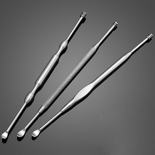 🔥หัวเทียนสเตนเลสสตีล Earpick Wax Remover Curette Cleaner ทำความสะอาดหูฟัง