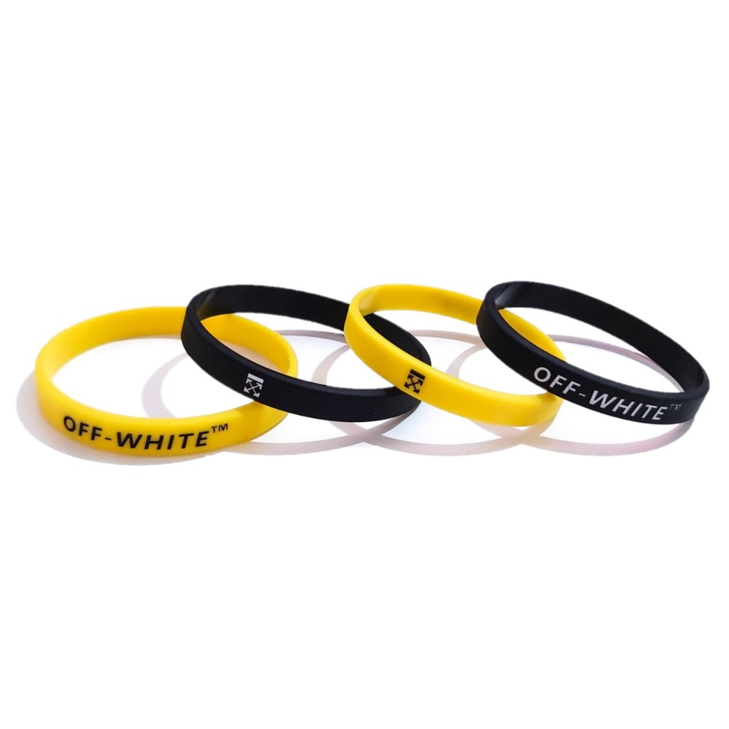 สร้อยข้อมือยางผู้ชาย - OFF WHITE - เครื่องประดับแฟชั่น Hype