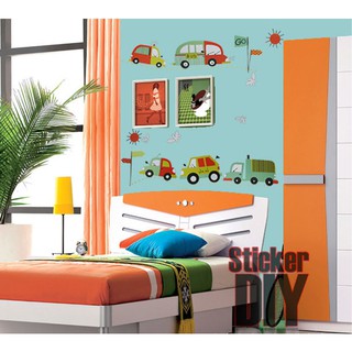 Transparent Wall Sticker สติ๊กเกอร์ติดผนัง Bus Story (กว้างFree.xสูงFree.)