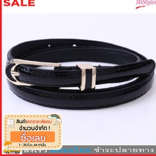 MiStyles เข็มขัดผู้หญิง เข็มขัดสตรี รุ่น Womans Fashion Belt Ceinture 1534 - สีดำ