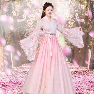 Hanfu เสื้อแขนใหญ่ชุดกระโปรงนางฟ้าโบราณชุดจีน