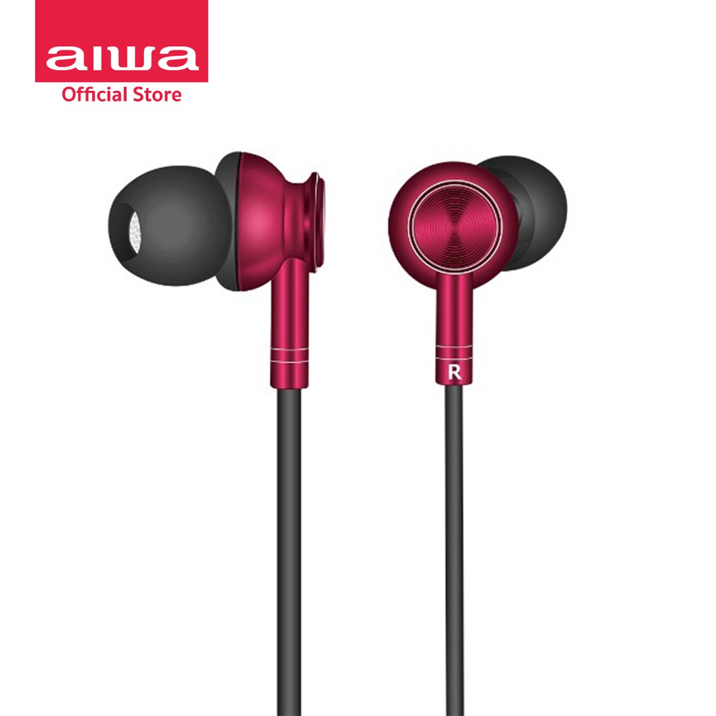37_yy AIWA ESTM-100 Wired In-Ear Earphones หูฟังมีสาย 3.5 มม. หูฟังเกมมิ่ง หูฟังเล่นเกม หูฟังเสียงดี หูฟังมือถือ