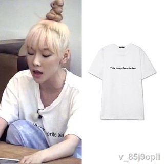 สินค้าขายดี❀☈Girls  Generation ล้อมรอบ Kim Taeyeon ตัวอักษรเดียวกันเสื้อยืดครึ่งแขนเสื้อ bottoming สำหรับชายและหญิงคู่ฤ