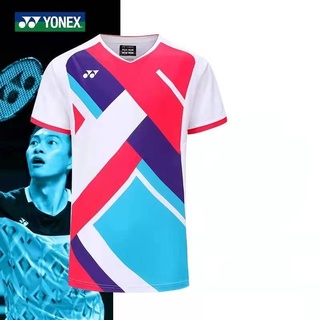 Yonex ชุดแบดมินตัน แขนสั้น ระบายอากาศ แบบแห้งเร็ว สําหรับผู้ชาย และผู้หญิง