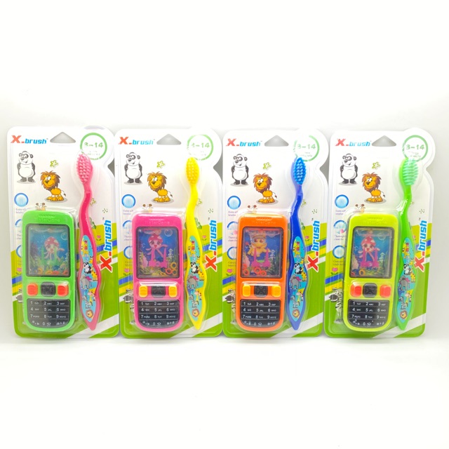 Kentoyshop แปรงสีฟันเด็กสัตว์ป่า & ของเล่นเกมส์กดห่วงสวมหลัก