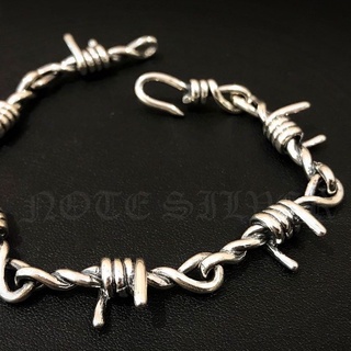 สร้อยข้อมือเงินแท้ลายโซ่ลวดหนาม Sterling Silver 925 NSBL2239